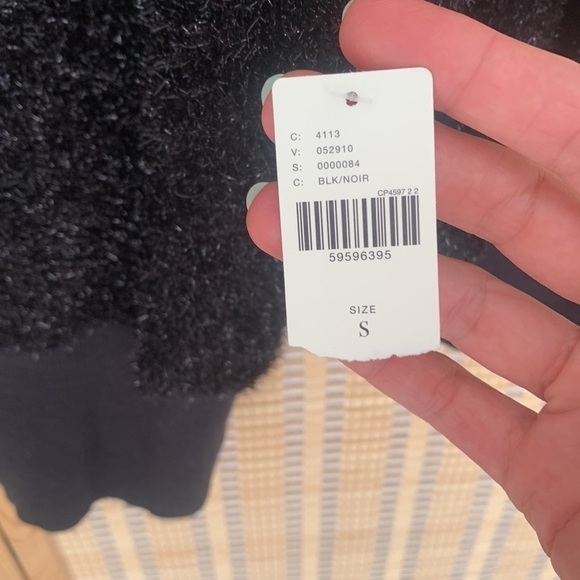 NWT Anthropologie MAEVE PAMELA TINSEL Black SHIMMER SWEATER size Small - Picture 5 of 15